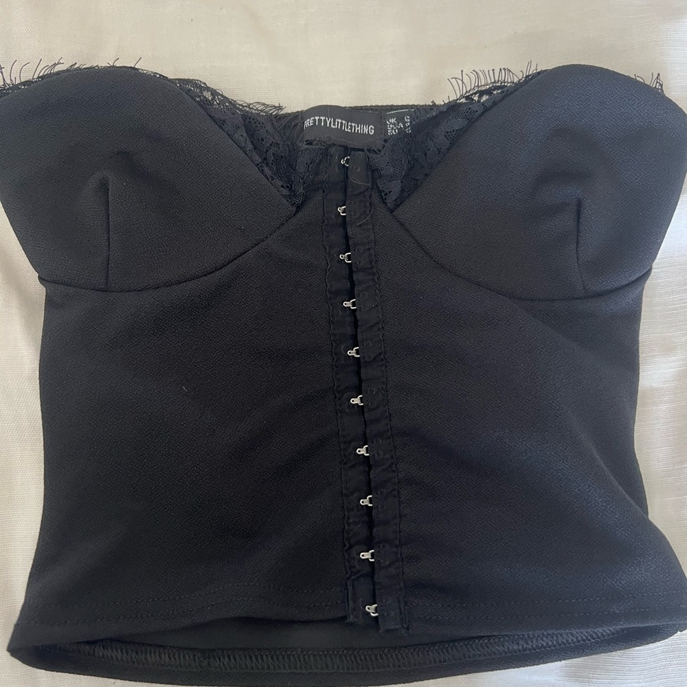 Black bustier crop top
